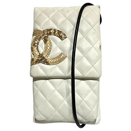 Chanel Cambon Line Lambskin Shoulder Bag White