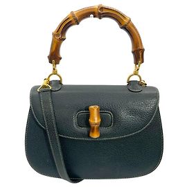 Bolsa Gucci Bamboo em couro verde Verde