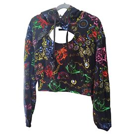 Sudadera corta con capucha Versace Jeans Couture Estampado Barroco Negro Multicolor