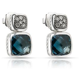Orecchini Chiclet in argento sterling, topazio e diamante David Yurman Altro