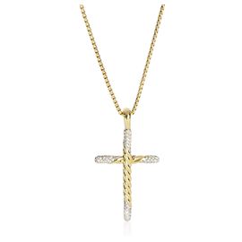 Pendente a Croce in Oro Giallo e Diamanti David Yurman Altro