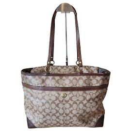 Coach Signature Monogram Canvas Tote Bag Brown Monogram