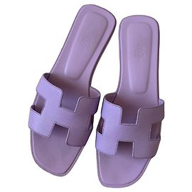 Hermès Oran Sandals in Epsom Leather - Amethyst Lavender