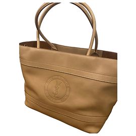 Bolsa Tote Yves Saint Laurent Rive Gauche em couro bege Bege