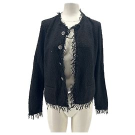 Iro Jacke aus schwarzer Baumwolle Größe 40 Schwarz