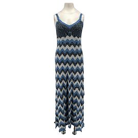 Vestido largo de algodón azul M Missoni Azul