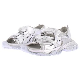 Balenciaga Silberne "Track" Sandalen Silber