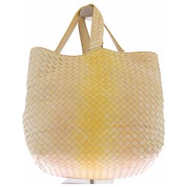 Bottega Veneta Yellow Woven Leather Bag Yellow