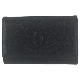 CHANEL Vintage Coco Mark 6-Key Case Black