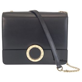 Bulgari Bolsa de ombro Bvlgari em couro preto e corrente de plástico Preto