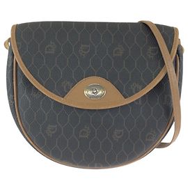 Bolsa de ombro vintage Christian Dior Marrom Bege