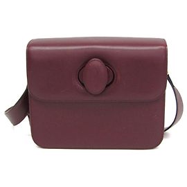 Bolsa de ombro de couro Cartier Must para mulher Bordeaux