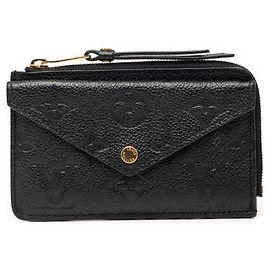 Louis Vuitton Black Monogram Empreinte Recto Verso Card Holder Black
