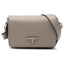 Prada Bolsa transversal Saffiano cinza Marrom