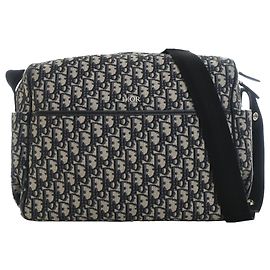 Bolsa de maternidade em lona Dior Blue Oblique Azul Azul marinho