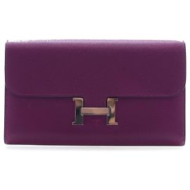Hermès Purple Epsom Constance Long Wallet Purple Dark purple