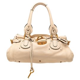 Chloé Paddington Handtasche aus Leder in Beige, Medium Beige