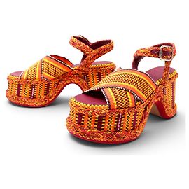 Chloé NUEVAS SANDALIAS DE PLATAFORMA CHLOE MERIL CHC22A660AJ80A41W 41 Naranja
