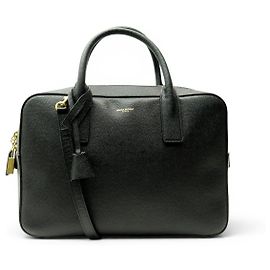 SAINT LAURENT MUSEUM 334563 BLACK LEATHER SHOULDER BAG HANDBAG Black