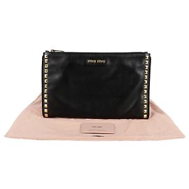 Miu Miu Clutch con borchie Nero