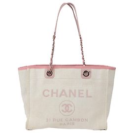 Chanel Bolsa Tote de Ombro Deauville Medium Rosa