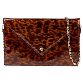 Givenchy Leopard Print Envelope Pouch Crossbody Bag White