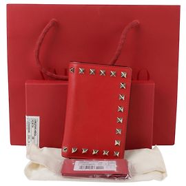 Valentino Garavani Portefeuille Rockstud Medium Rouge