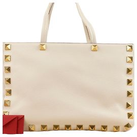 Valentino Garavani Bolsa Tote e Bolsa de Ombro Roman Stud Branco