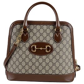 Gucci Sac cabas à épaule Horsebit Medium Marron