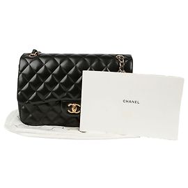 Chanel Borsa a tracolla con patta classica Large Nero