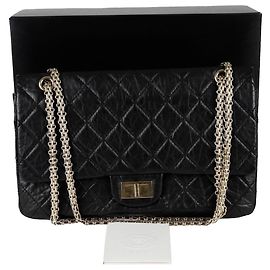 Chanel Bolsa Maxi com aba para ombro e transversal Preto