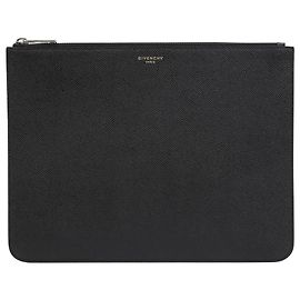 Pochette Givenchy Logo en cuir noir Noir