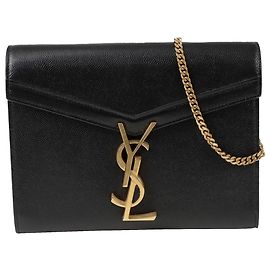Saint Laurent Carteira transversal com corrente Cassandra Preto