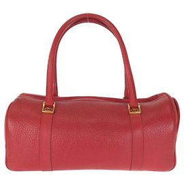 Gucci Vintage Leather Interlocking Handbag Red