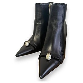 Botas curtas de couro Felecity da Jimmy Choo Preto