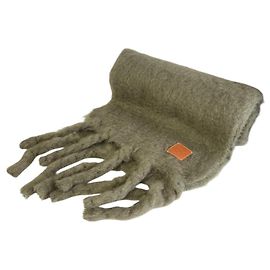 Loewe Anagram Mohairwollschal Grün Khaki