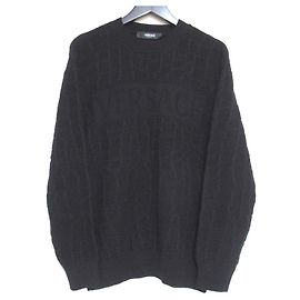 Pull en maille à col rond en jacquard avec logo Versace Autre