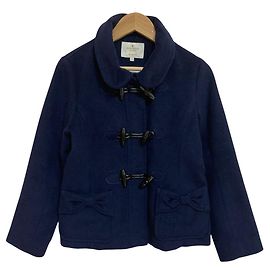 kate spade Ribbon Pocket Short Duffle Coat Kids Coat Blue Navy blue