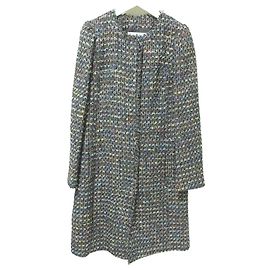 Autre Marque Tweed-Langjacke Mystrada × Kozue Anzai Collaboration Schwarz