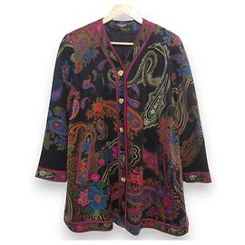 Autre Marque LEONARD Silk Collarless Jacket Black Multiple colors