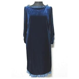 Autre Marque ELISA Samtkleid Blau