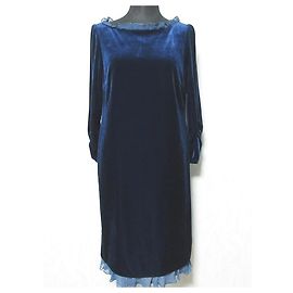 Autre Marque Robe en velours ELISA Bleu