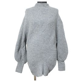 Autre Marque ELENDEEK Half Zip High Neck Knit Pullover Brown