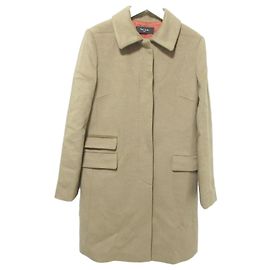 Schwarzer Wollmantel Paul Smith Beige Kamel