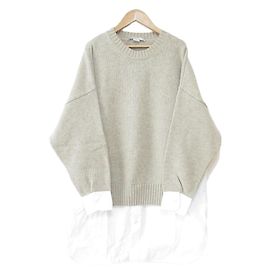 Stella Mc Cartney Camicia a maniche lunghe Stella McCartney Docking Long Knit Sweater Bianco Beige