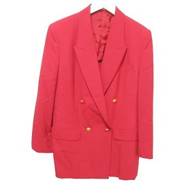Autre Marque DAKS Double-Breasted Tailored Jacket Red