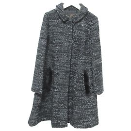 Autre Marque TOCCA Back Ribbon Tweed Coat Black