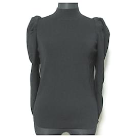 Autre Marque Tiara Volume Puff Knit Pullover Black