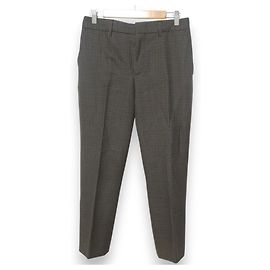 Prada Hahnentritt-Woll-Mohair-Hose mit schmalem Bein Beige Grau