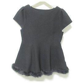 Autre Marque Pulôver de malha peplum com acabamento em pele CELFORD Preto